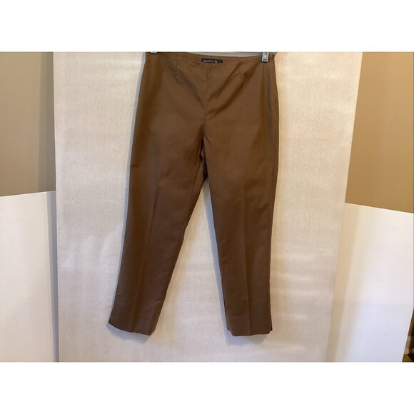 lafayette 148 new york pants 4 brown ankle slit side zipper - Picture 1 of 10